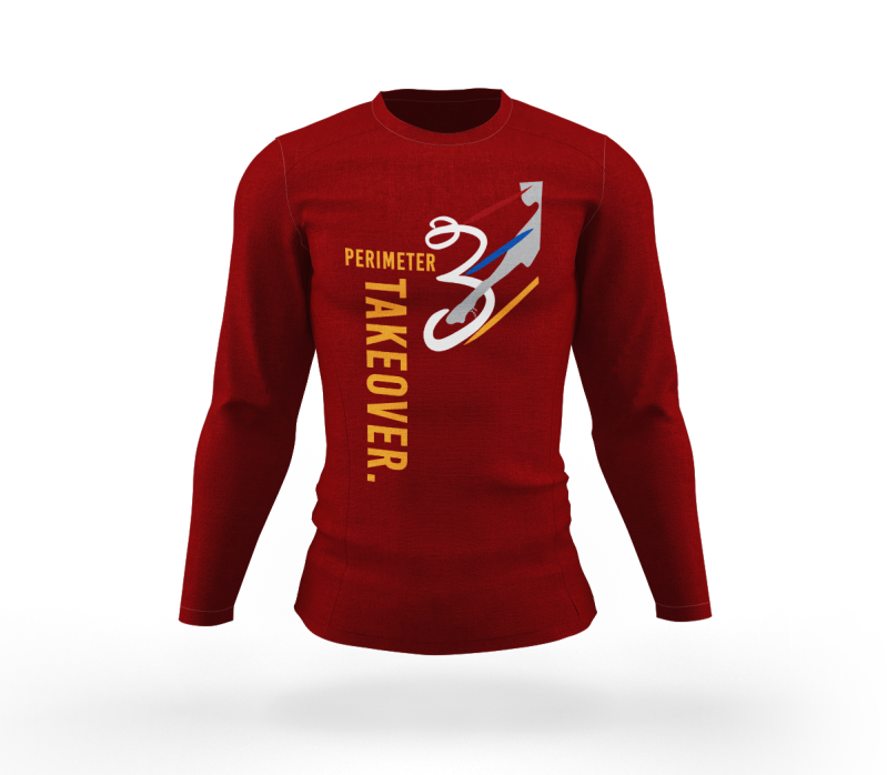 Blacktop Perimeter Red Long Sleeve Tshirt